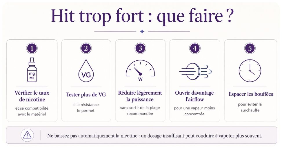 cigarette électronique hit trop fort